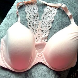 Victoria Secret razorback perfect coverage Bra 34 DDD New soft Pink.